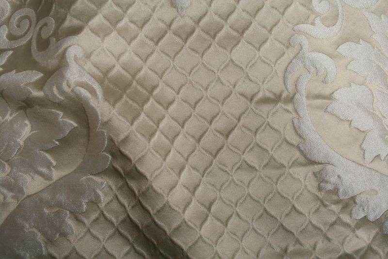 ivory TIMES Jacquard Fabric by the Yard - 55 Inch Wide