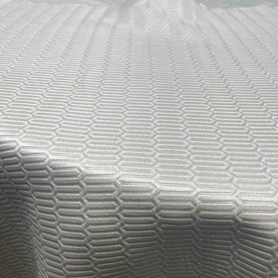Off White Track Jacquard Fabric by the Yard - 115 Inch Wide