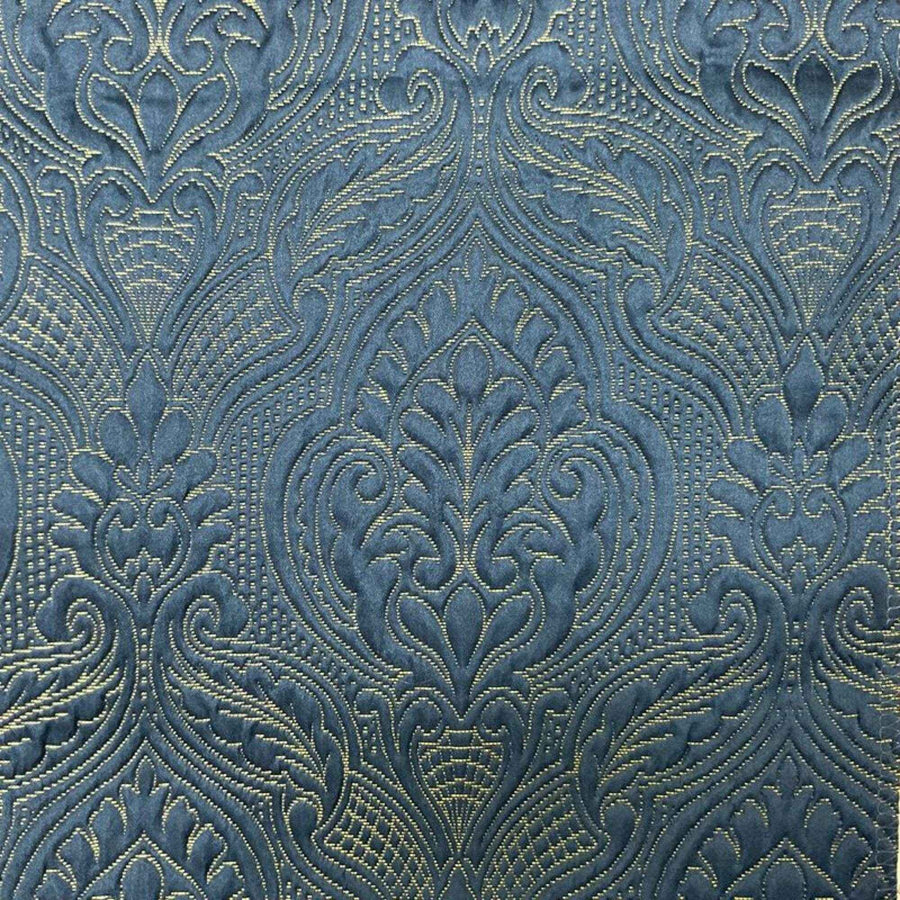 Navy/Gold Treasure Jacquard Fabric by the Yard - 115 Inch Wide