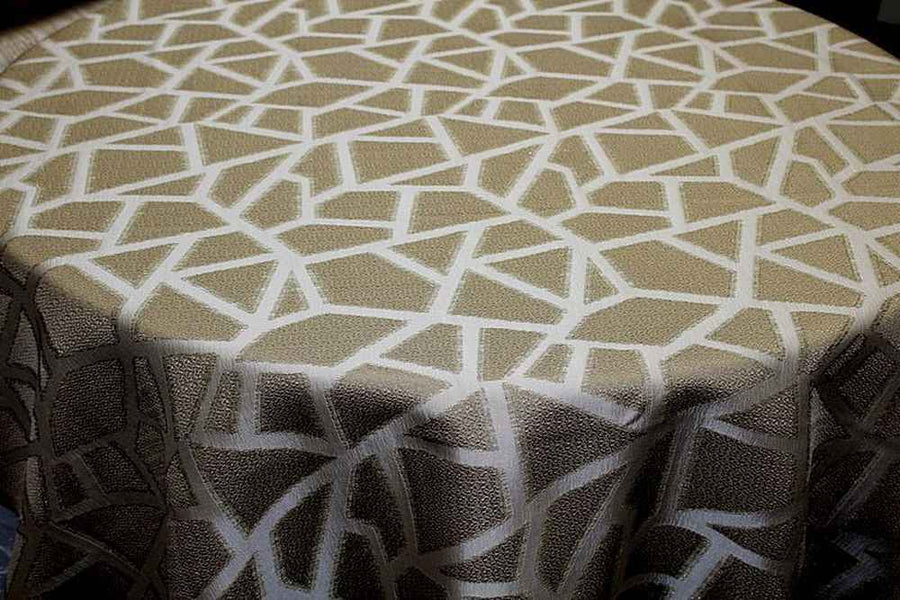 Gold Triangle Metallic Jacquard Fabric by the Yard - 58 Inch Wide