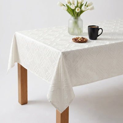 Thailand Jacquard Tablecloth – White