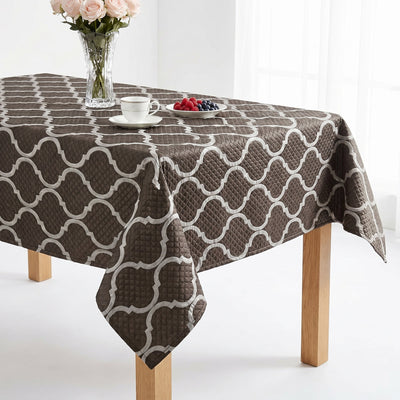 Times Around Jacquard Tablecloth – Chocolate