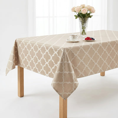 Times Around Jacquard Tablecloth – Mocha