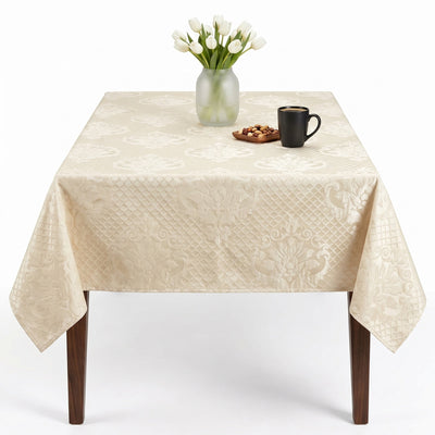 Times Jacquard Tablecloth – Champagne