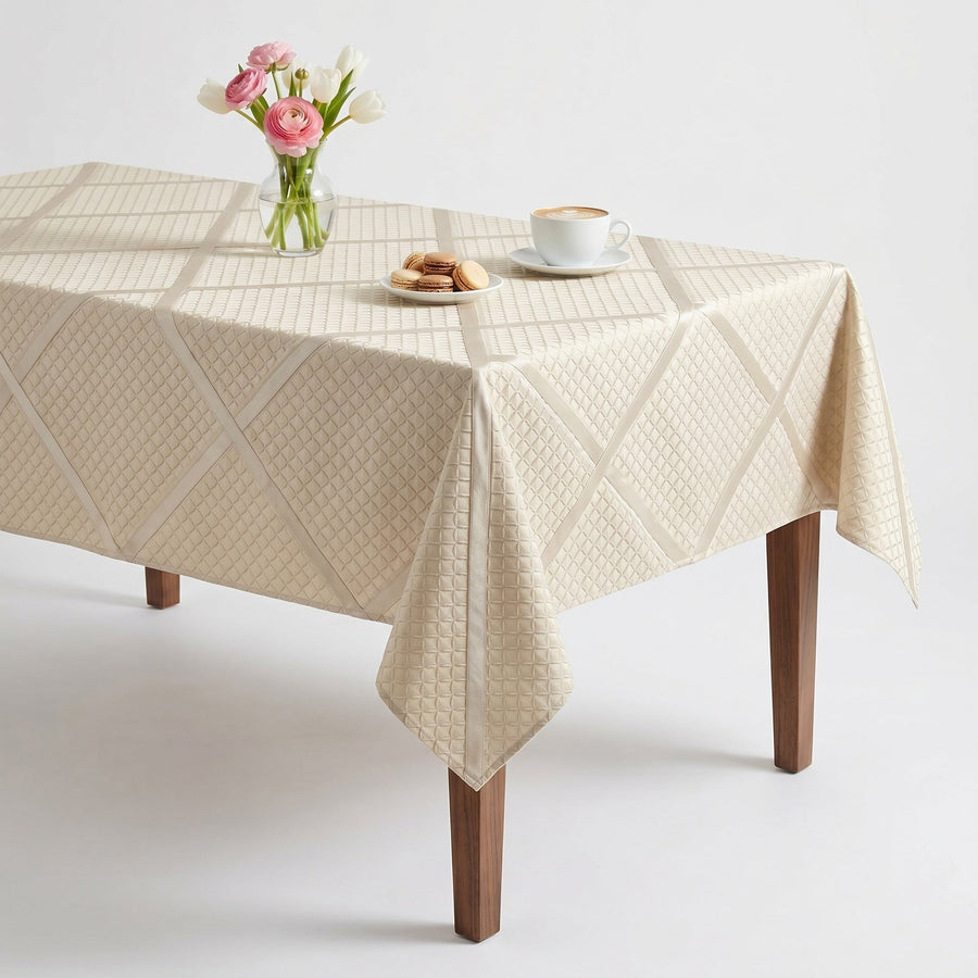 Times Square Ivory Tablecloth