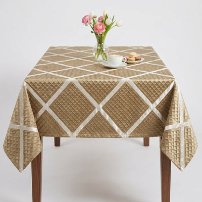 Times Square Jacquard Tablecloth – Taupe