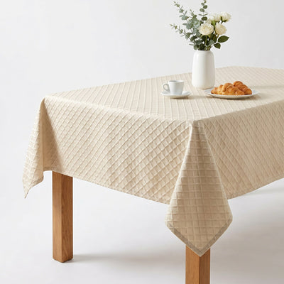 Times Table Jacquard Tablecloth – Champagne