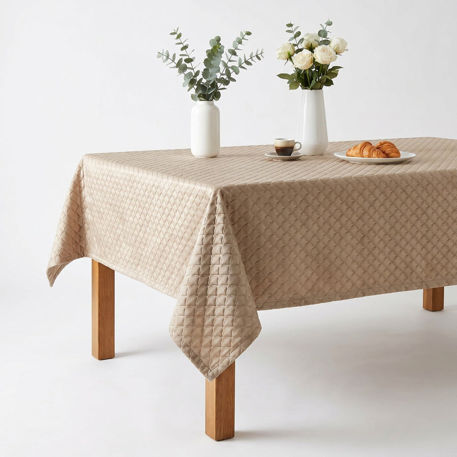 Times Table Taupe Tablecloth