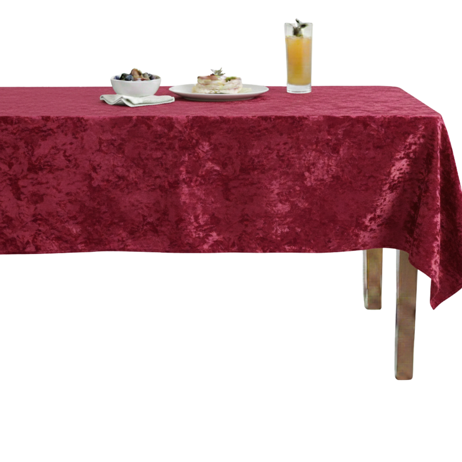 Riverdale Crushed Velvet Tablecloth – Maroon