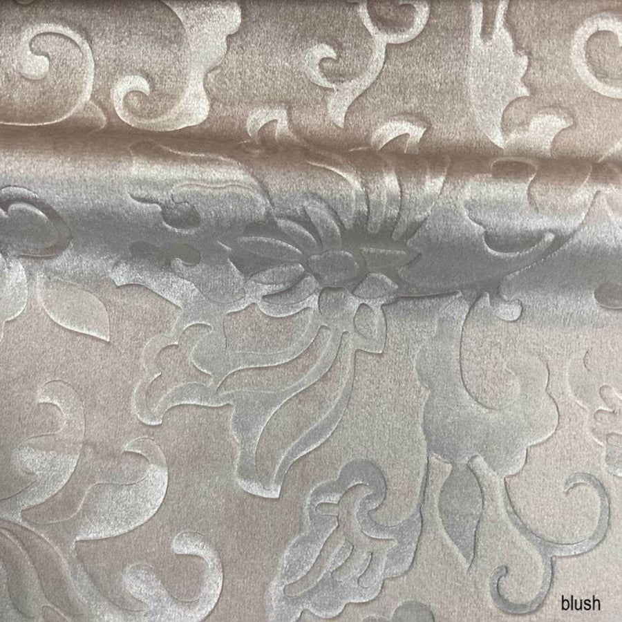 Blush Brocade Velvet Fabric by the Yard