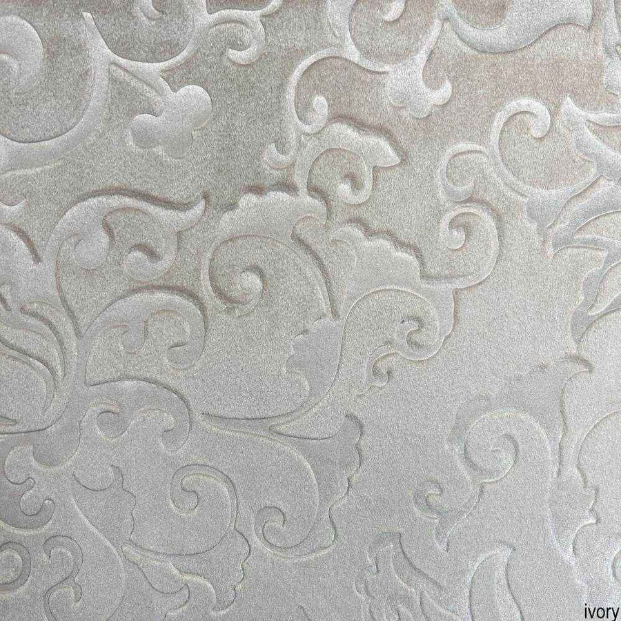 Blush Brocade Velvet Fabric by the Yard