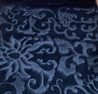 Navy Brocade Velvet Fabric by the Yard