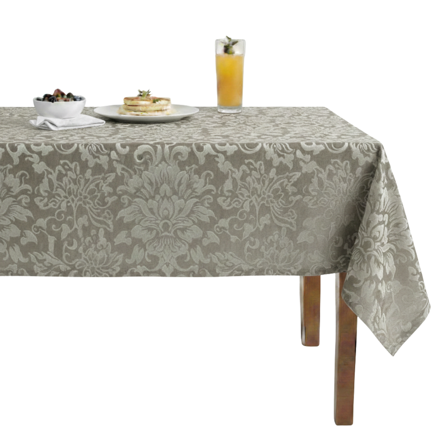 Vails Embossed Scroll Velvet Tablecloth – Olive