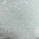 White Brocade Velvet Fabric by the Yard