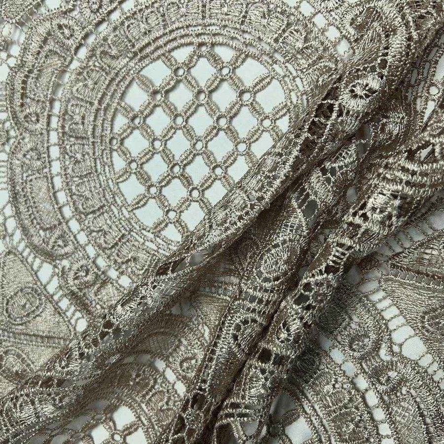 linen VENICE Lace Fabric by the Yard - 52 Inch Wide
