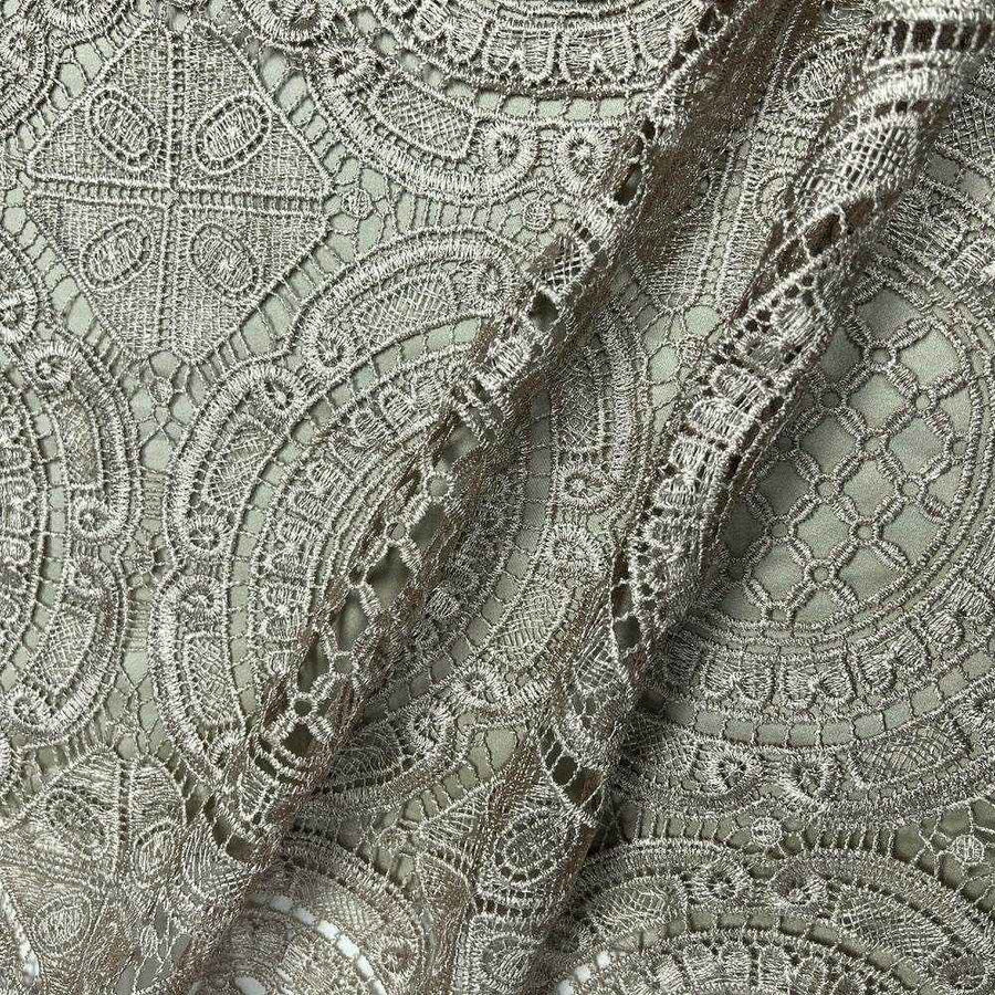 linen VENICE Lace Fabric by the Yard - 52 Inch Wide