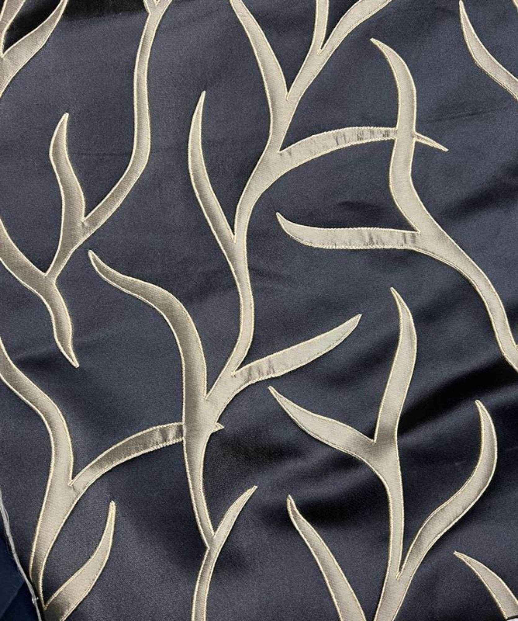 Black Vine tree Jacquard Fabric by the Yard - 115 Inch Wide
