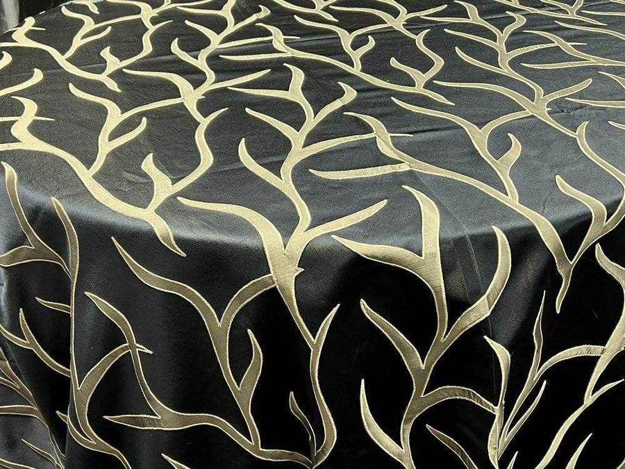 Black Vine tree Jacquard Fabric by the Yard - 115 Inch Wide