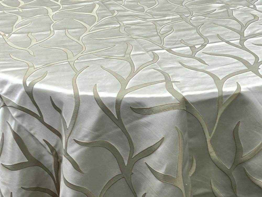 Soft Green Vine tree Jacquard Fabric by the Yard - 115 Inch Wide