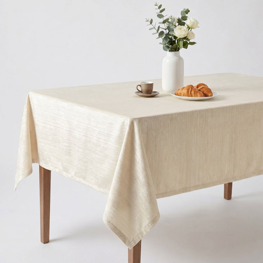 Veluxe Ecru Tablecloth