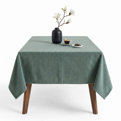 Velvery Velvet Stripe Tablecloth – Blue