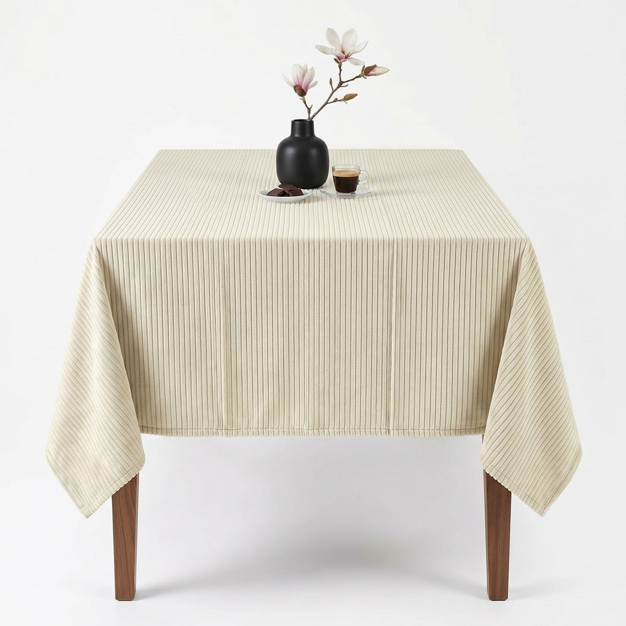 Velvery velvet stripe fabric in Cream, by the yard