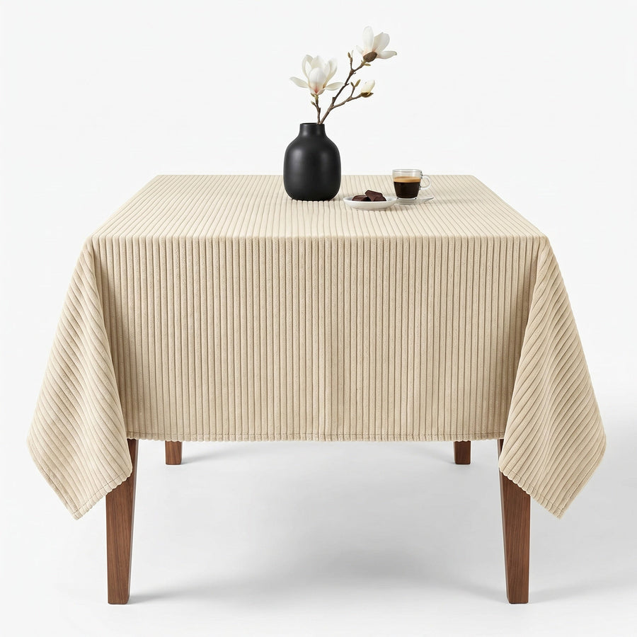 Velvery velvet stripe fabric in Ecru, by the yard