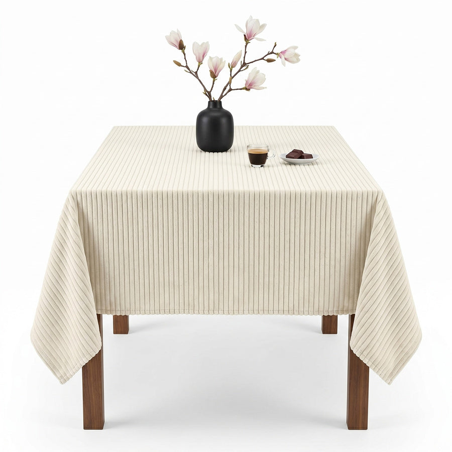 Velvery velvet stripe fabric in White, by the yard