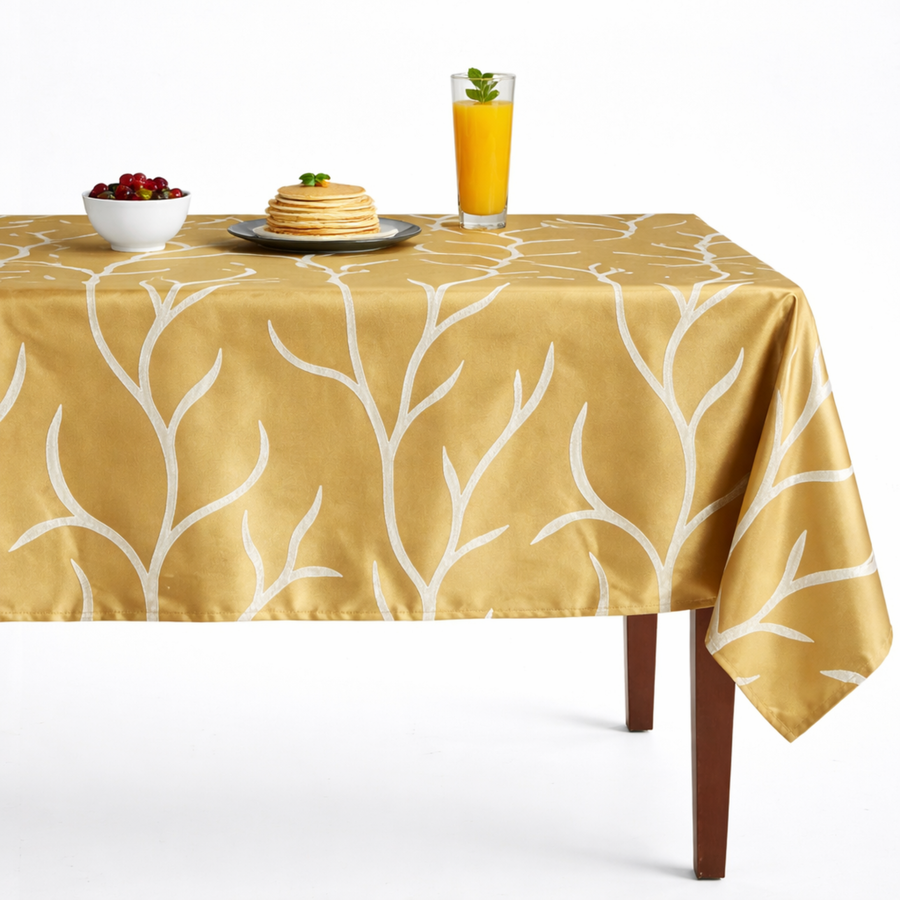 Vine Tree Jacquard Tablecloth - Gold