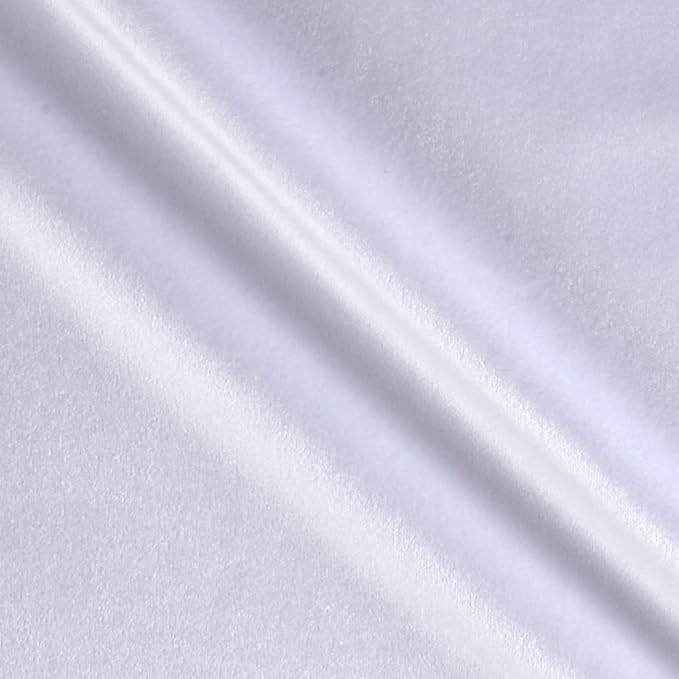 White Shiny Velvet Fabric by the Yard - 72 Inch Wide
