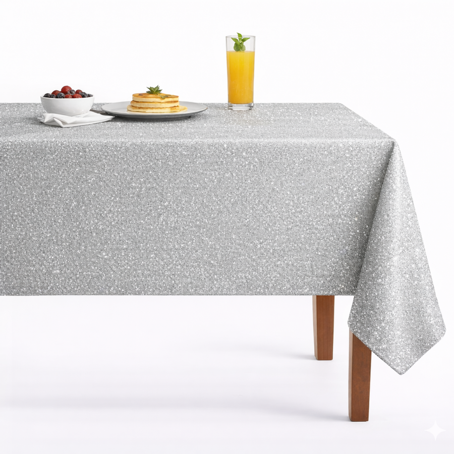 Beacon Metallic Jacquard Tablecloth – White