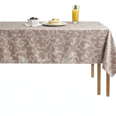 Vails Embossed Scroll Velvet Tablecloth – Blush