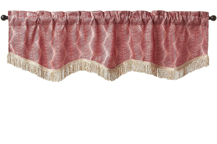 Circular Full Concentric Rings Spiral Pattern Decorative Window Treatment Rod Pocket Curtain Straight Valance