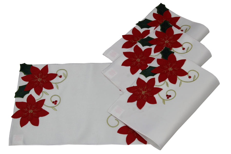 Christmas Decorative Red Poinsettias Decorative Place Mats
