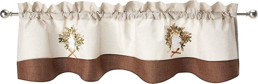 Artistic Decorative Burlap Decorative Window Treatment Rod Pocket Curtain Straight Valance