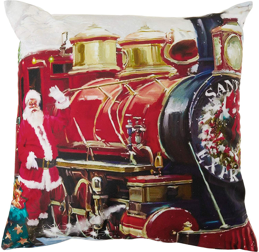 Seasonal Xmas Christmas Holiday Santa Claus Actions Pattern Decorative Accent Throw Pillow Cover