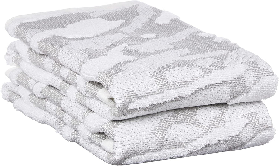 Violet Linen Marquis Silver Pattern Hand Towels Set of Two