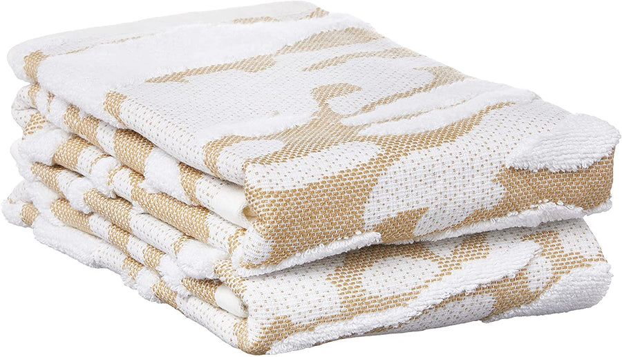 Violet Linen Marquis Gold Pattern Hand Towels Set of Two