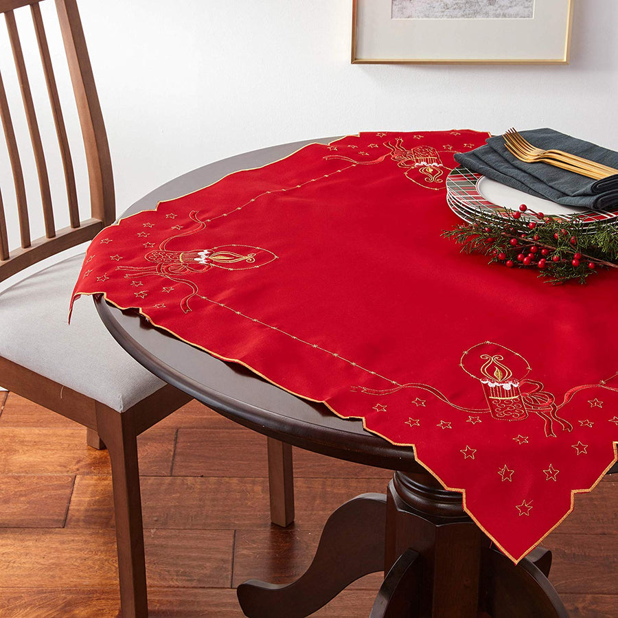 Seasonal Christmas Embroidered Design Decorative Table Toppers