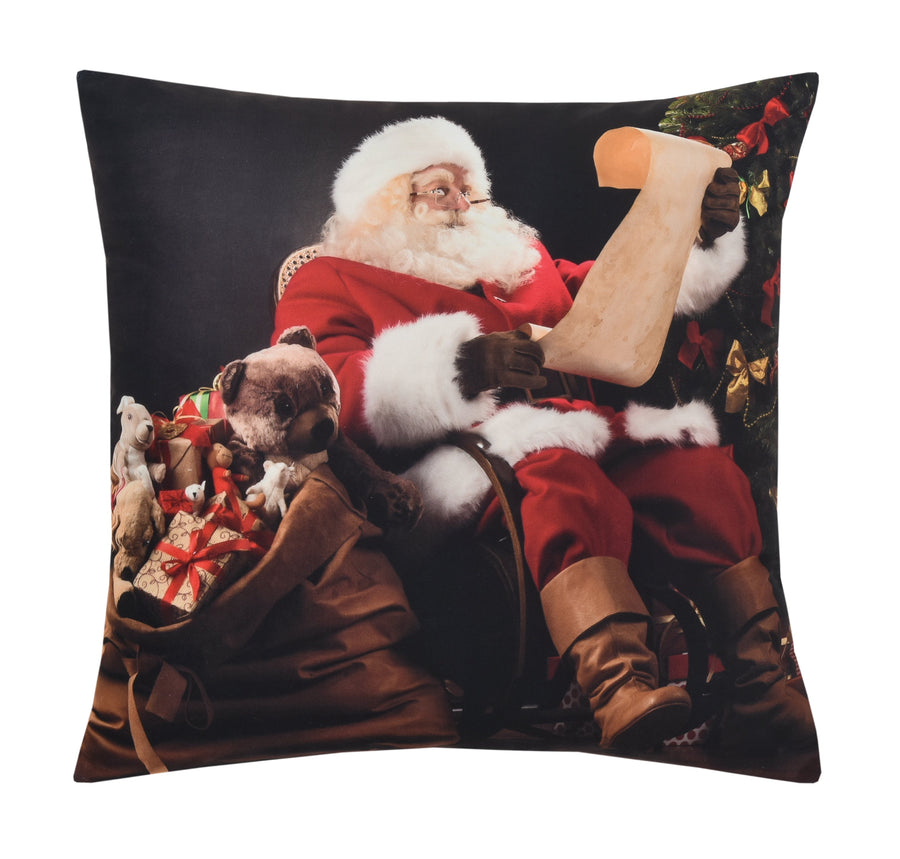Seasonal Christmas Santa Claus Actions Pattern Decorative Accent Throw Pillow
