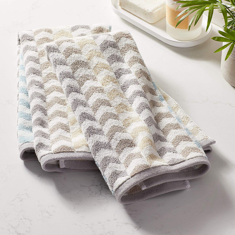 Violet Linen Versailles Multi Pattern Hand Towels Set of Two