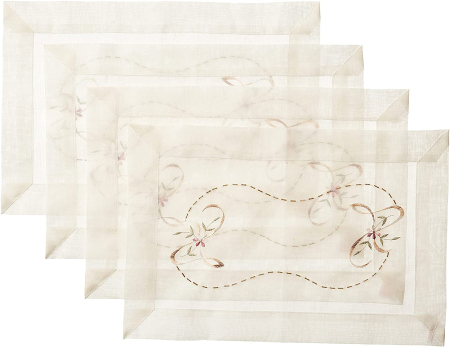 Beads Bows Lace Pattern Decorative Place Mats