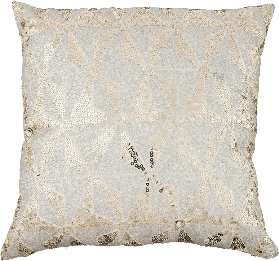 Sparkling Embroidered Sequins Pattern Decorative Throw Pillow Cover