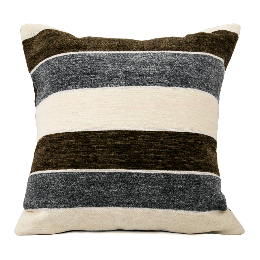 Deluxe Chenille, Striped Design Decorative Throw Pillow Covers