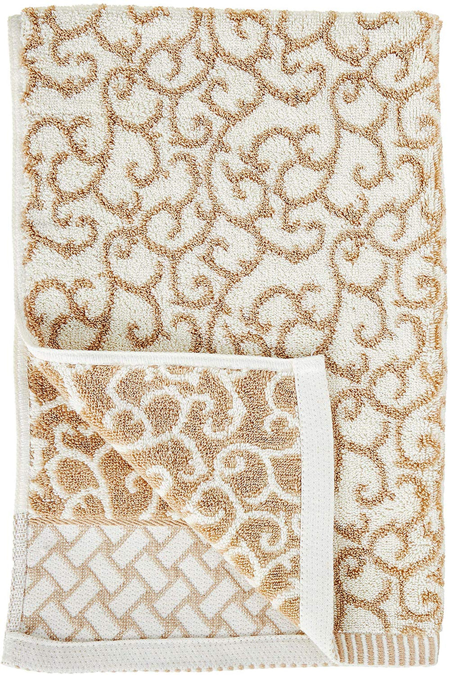 Violet Linen Swirl Taupe Pattern Hand Towels Set of Two