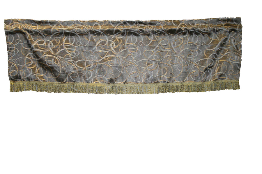 Classic Damask  Decorative Window Treatment Rod Pocket Curtain Straight Valance