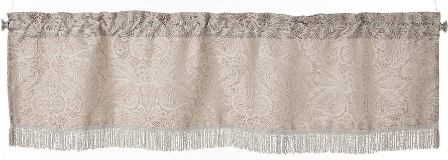Pacifica Lace Look Damask Pattern Decorative Window Treatment Rod Pocket Curtain Straight Valance