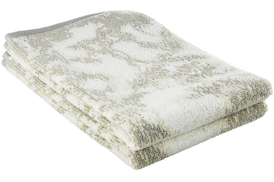 Violet Linen Marble Grey Pattern Hand Towels Set of Two