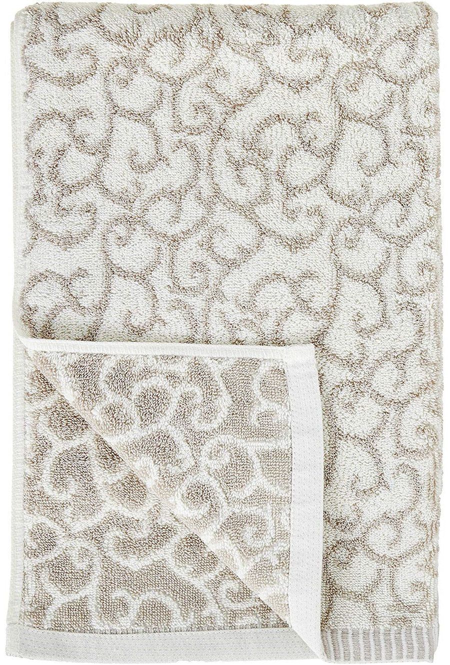 Violet Linen Swirl Grey Pattern Hand Towels Set of Two