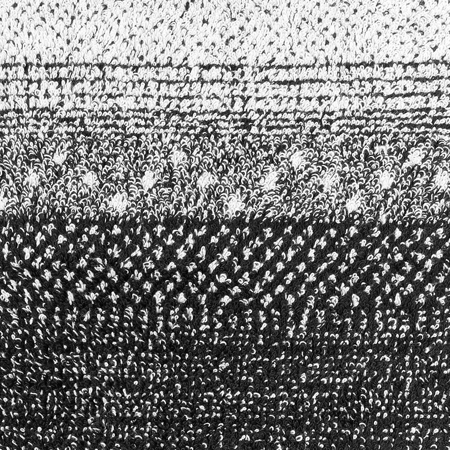 Violet Linen Paraguay Black Stripe Pattern Hand Towels Set of Two